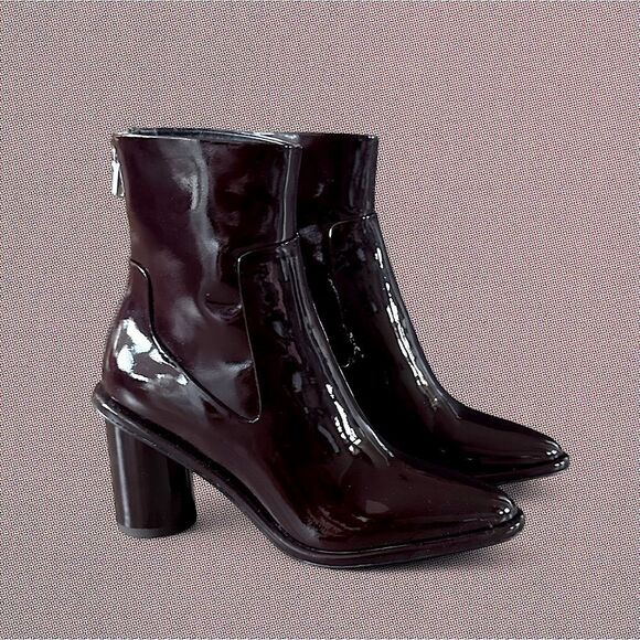 Rag & Bone Wiley High Boots Dark Winterberry Patent Leather - Picture 5 of 16